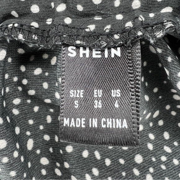 Black White Dot Print Ruffle Mini Skirt Retro Peasant Pull On Size 4 - Picture 4 of 6